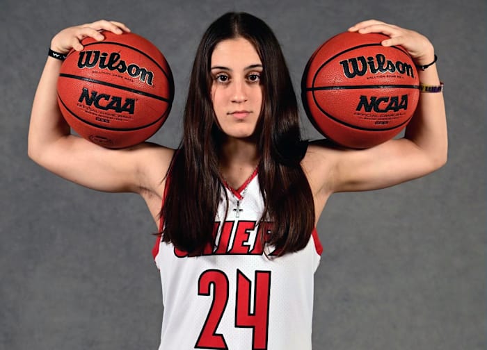 Konstantina Mantziori did a little bit of everything for the Chiefs, scoring 10 points, grabbing seven rebounds and handing out five assists.
